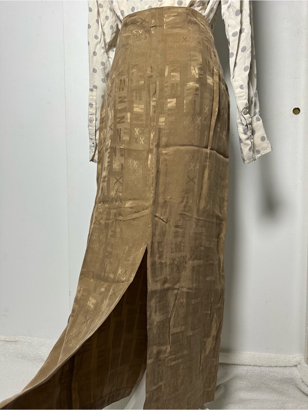 Vintage Joyce Ridings Cupro Wrap Skirt Lagenlook Made in Britain Tag 12 (like S) - Picture 4 of 12